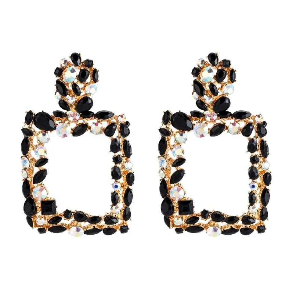 GLITZY SQUARE EARRINGS