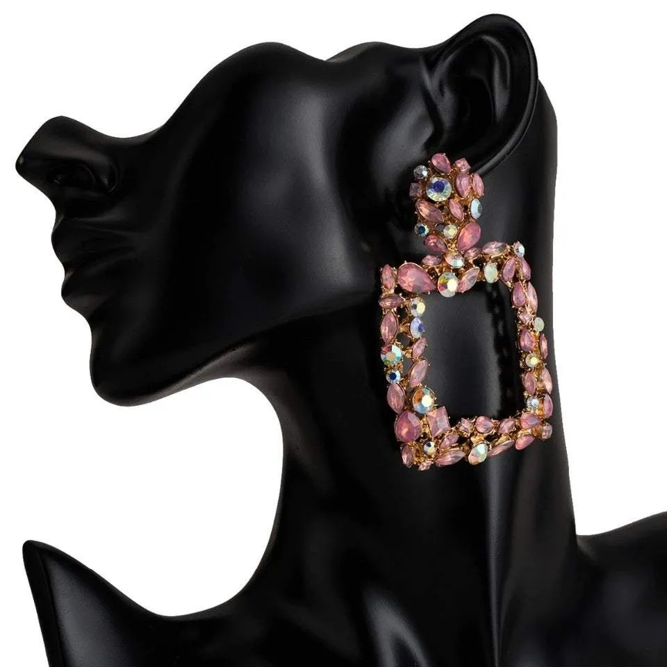 GLITZY SQUARE EARRINGS