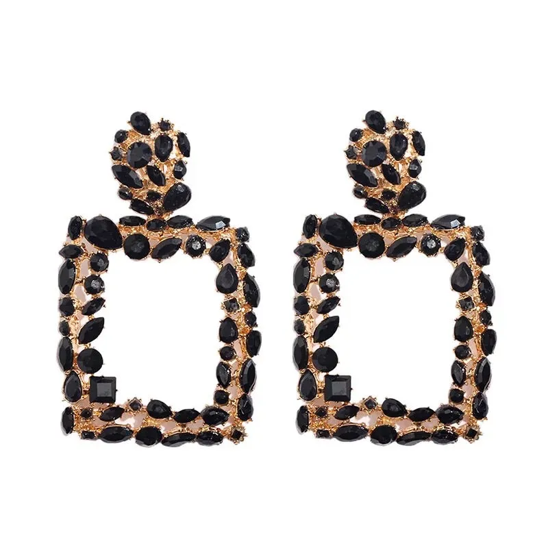 GLITZY SQUARE EARRINGS