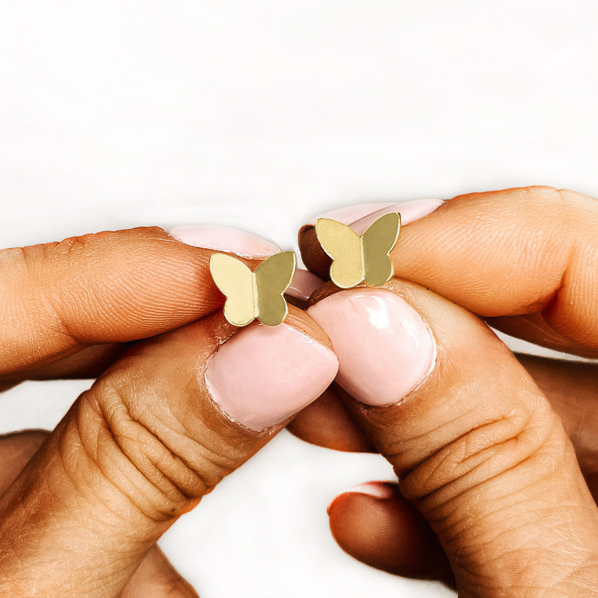 Gold Butterfly Stud Earrings