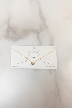 Gold-Dipped Rectangle Dainty Necklace