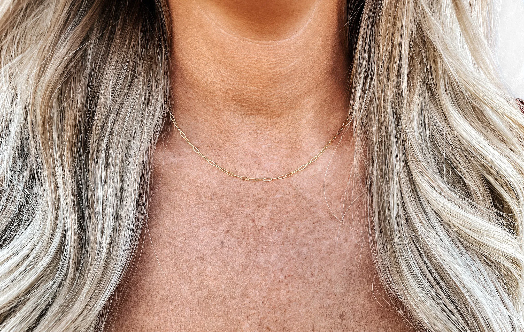 Gold Paperclip Chain Necklace