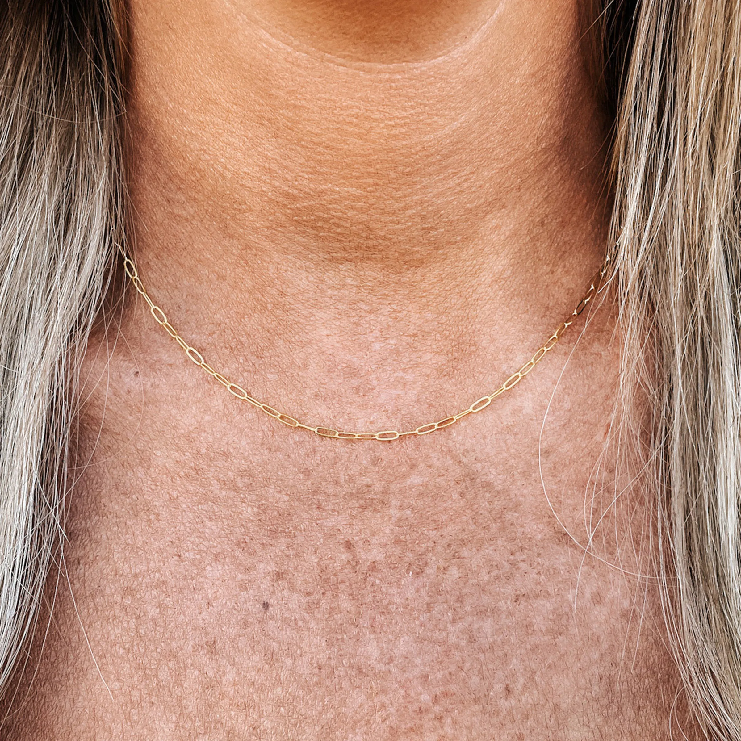 Gold Paperclip Chain Necklace