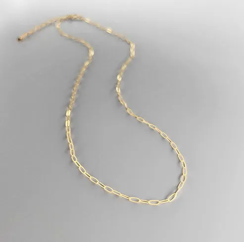 Gold Paperclip Chain Necklace