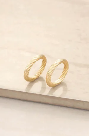 Golden Twists 18k Gold Plated Ring Set of 2
