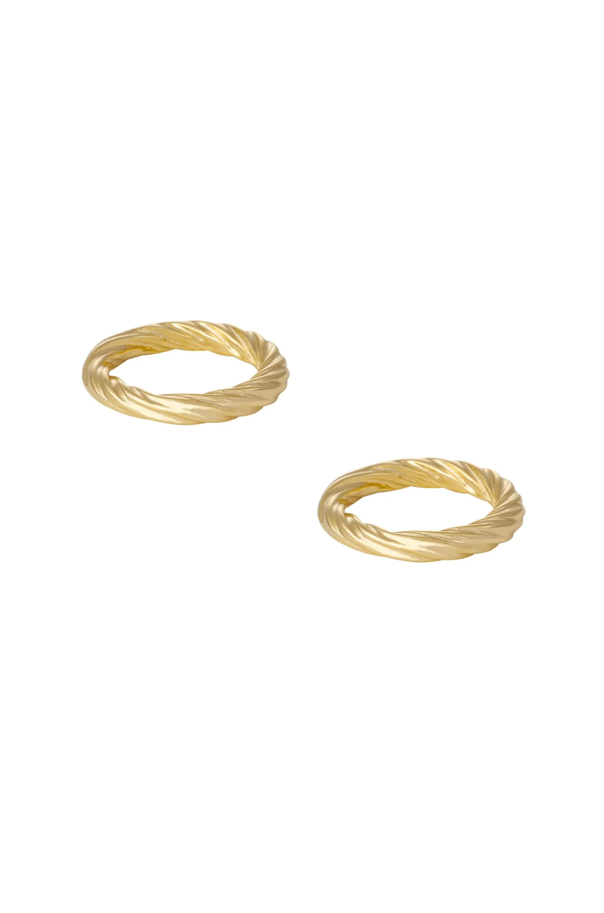 Golden Twists 18k Gold Plated Ring Set of 2