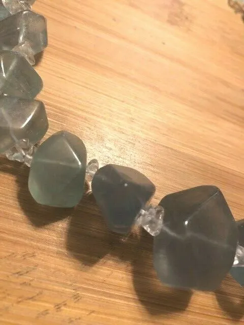 Gorgeous Fluorite and Quartz Necklace:  Opening and Awakening A Powerful Surge of Chakra Power