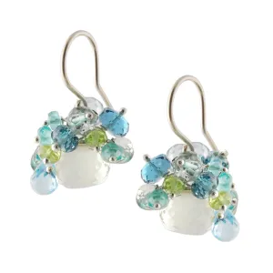Green Amethyst, Blue Topaz, Peridot and Apatite Earrings