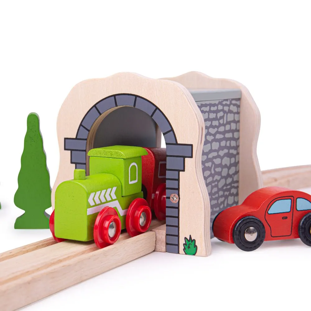 Grey Stone Tunnel - Wooden Train Toy