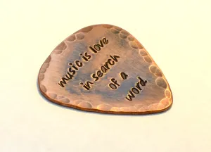 Guitar Pick in Copper with Distressed Rustic Finish
