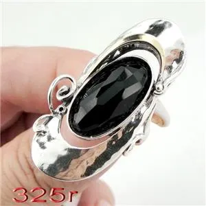 Hadar Designers 9k Yellow Gold 925 Silver Onyx Ring