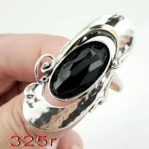 Hadar Designers 9k Yellow Gold 925 Silver Onyx Ring
