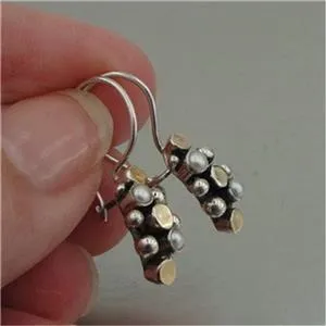 Hadar Designers 9k Yellow Gold 925 Silver White Pearl Earrings Handmade (I e440)