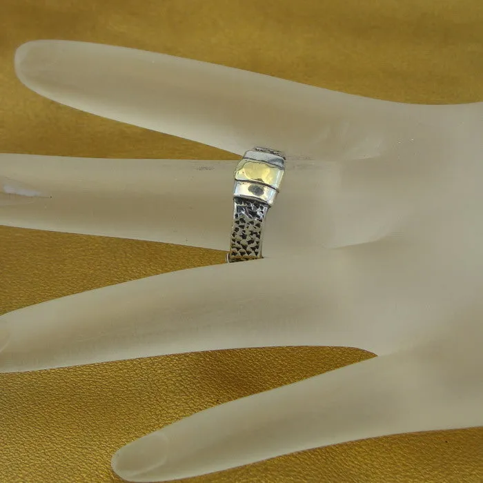 Hadar Designers 9k Yellow Gold 925 Sterling Silver Ring 6, 6.5 Handmade (H) SALE