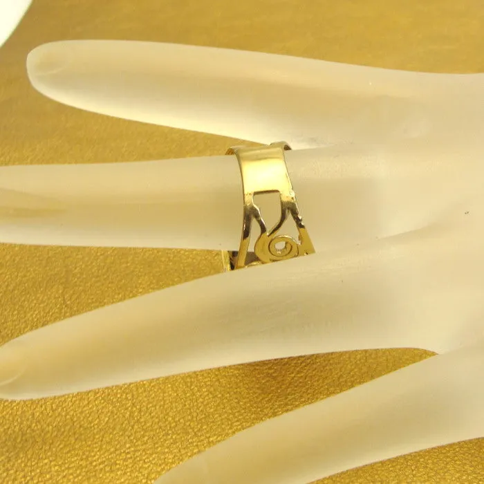 Hadar Designers 9k Yellow Gold Smokey Topaz Ring size 7.5, 8 Handmade Art ()LAST