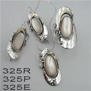 Hadar Designers 9k Yellow Gold Sterling Silver Black Onyx Earrings Handmade (MS