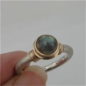 Hadar Designers 9k yellow Gold Sterling Silver Labradorite Ring  (I r104)