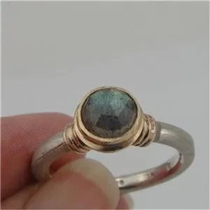 Hadar Designers 9k yellow Gold Sterling Silver Labradorite Ring  (I r104)