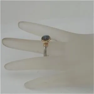 Hadar Designers 9k yellow Gold Sterling Silver Labradorite Ring  (I r104)