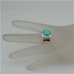 Hadar Designers Blue Opal Ring 6,7,8,9,10 Sterling 925 Silver Handmade(I r137sil