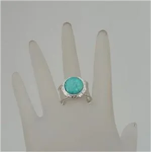 Hadar Designers Blue Opal Ring 6,7,8,9,10 Sterling 925 Silver Handmade(I r137sil