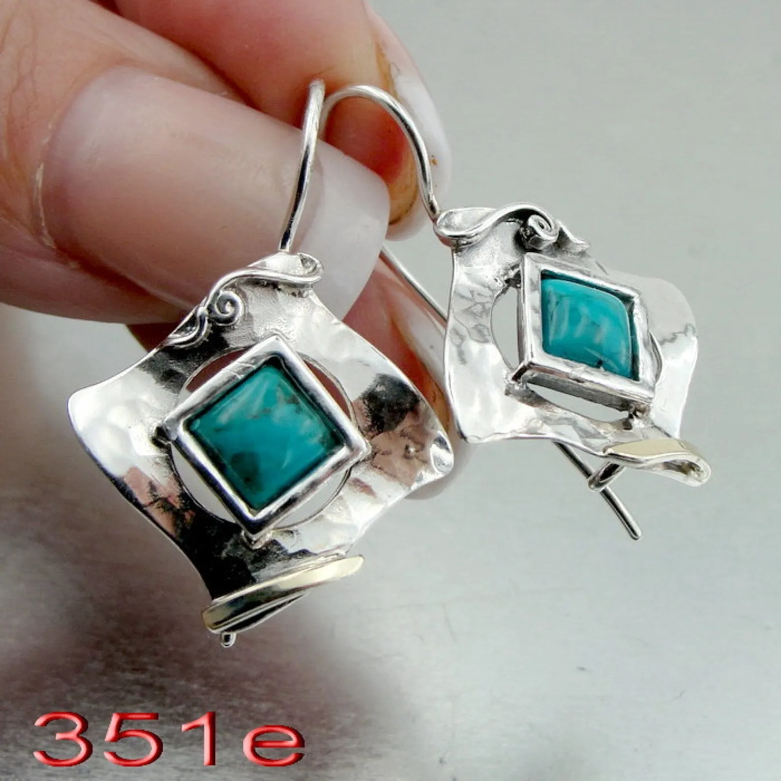 Hadar Designers Blue Topaz Earrings 9k Yellow Gold 925 Sterling Silver (ms 351)y