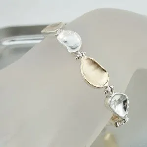 Hadar Designers Fab Handmade 9k Yellow Gold 925 Sterling Silver Bracelet (I b116