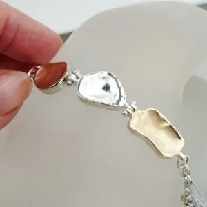 Hadar Designers Fab Handmade 9k Yellow Gold 925 Sterling Silver Bracelet (I b116