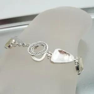 Hadar Designers Fab Handmade 9k Yellow Gold 925 Sterling Silver Bracelet (I b116