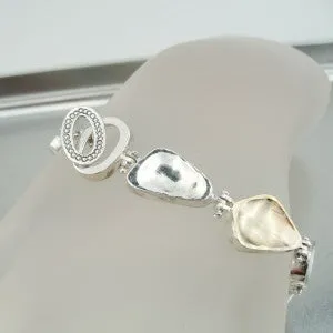 Hadar Designers Fab Handmade 9k Yellow Gold 925 Sterling Silver Bracelet (I b116