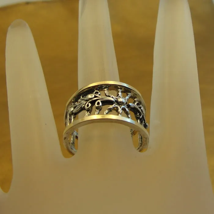 Hadar Designers Filigree Earrings 9K Yellow Gold 925 Silver Handmade ()Last
