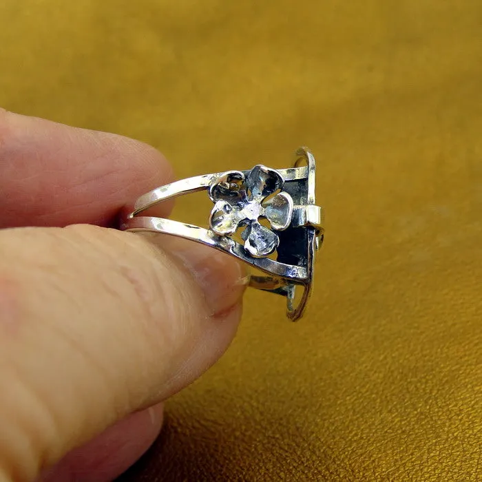 Hadar Designers Garnet Ring 6,7,8,9 Handmade 9k Yellow Gold 925 Silver (MS) 8Y