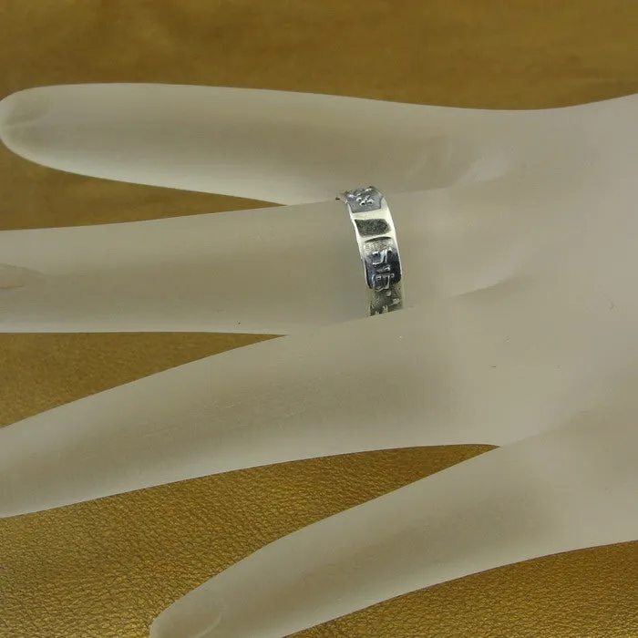 Hadar Designers Garnet Ring 7, 7.5 Shema Israel 9k yellow Gold 925 Silver ()y