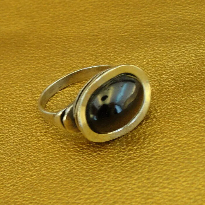 Hadar Designers Garnet Ring Handmade 9k Yellow Gold 925 Silver sz 6,7,8,9 (MS)7y