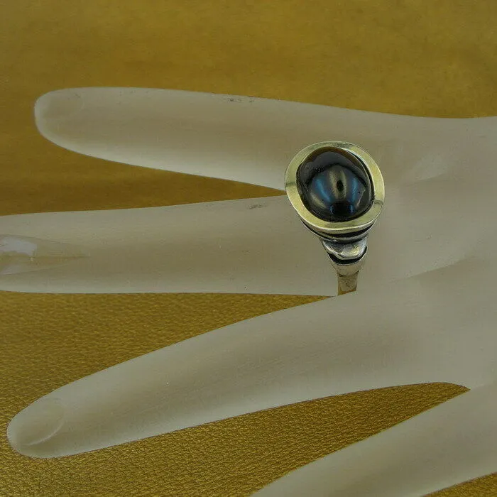 Hadar Designers Garnet Ring Handmade 9k Yellow Gold 925 Silver sz 6,7,8,9 (MS)7y