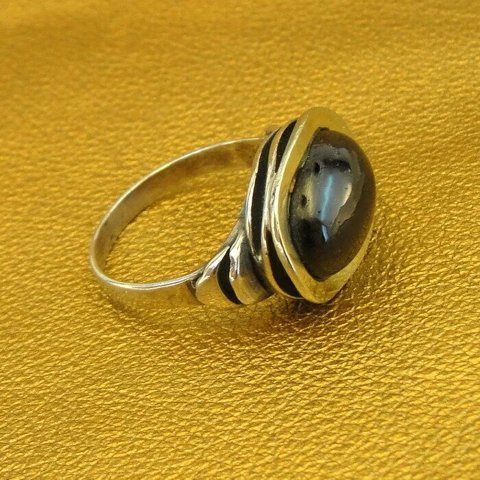 Hadar Designers Garnet Ring Handmade 9k Yellow Gold 925 Silver sz 6,7,8,9 (MS)7y