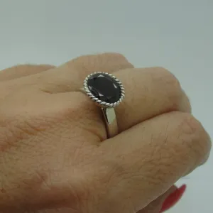 Hadar Designers Garnet Ring size 7,7.5, 8 Handmade Sterling 925 Silver (H) LAST