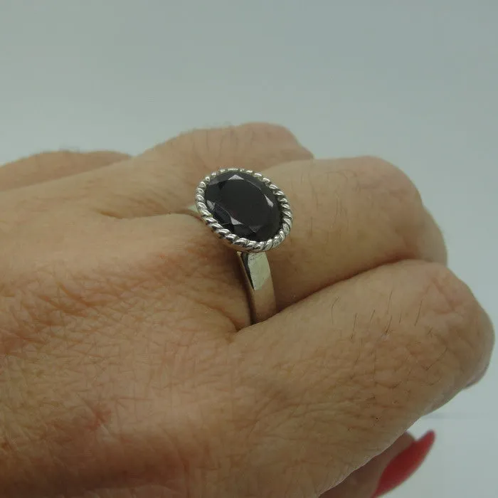 Hadar Designers Garnet Ring size 7,7.5, 8 Handmade Sterling 925 Silver (H) LAST