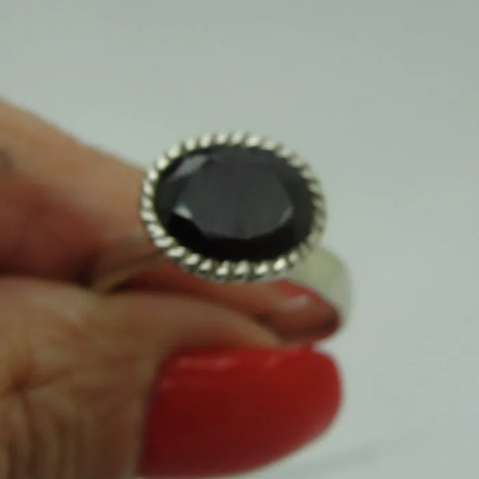 Hadar Designers Garnet Ring size 7,7.5, 8 Handmade Sterling 925 Silver (H) LAST