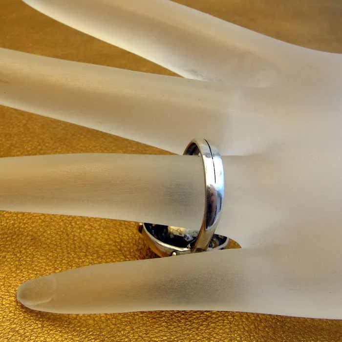 Hadar Designers Green Aventurine Ring 925 Sterling Silver size 8 Handmade ()Last