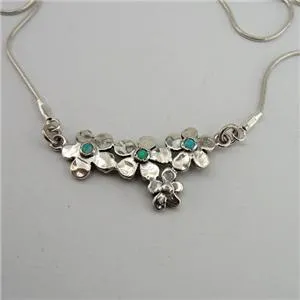 Hadar Designers Handmade 925 Sterling Silver Blue Opal Necklace Pendant (s)