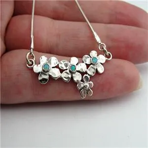 Hadar Designers Handmade 925 Sterling Silver Blue Opal Necklace Pendant (s)