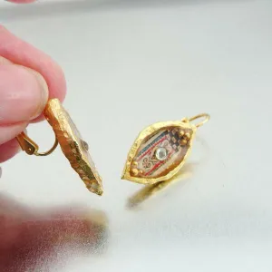 Hadar Designers Handmade Artist High Fashion Gold Pl Colored Earrings (as