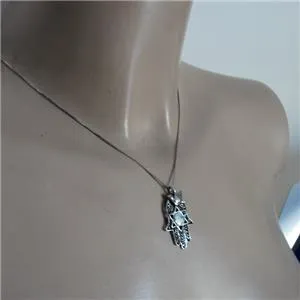Hadar Designers Handmade Silver Hamsa Star of David Bird Roman Glass Pendant (as