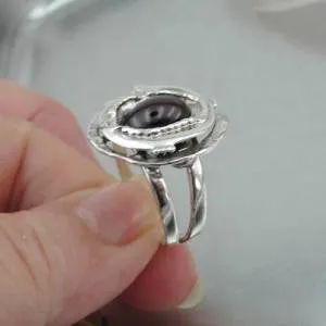 Hadar Designers Handmade Sterling 925 Silver Garnet Ring size 8.5, 9 (H) SALE