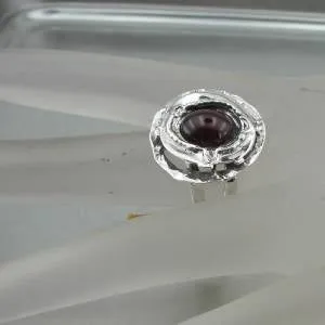 Hadar Designers Handmade Sterling 925 Silver Garnet Ring size 8.5, 9 (H) SALE