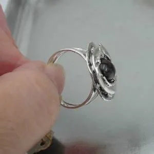 Hadar Designers Handmade Sterling 925 Silver Garnet Ring size 8.5, 9 (H) SALE