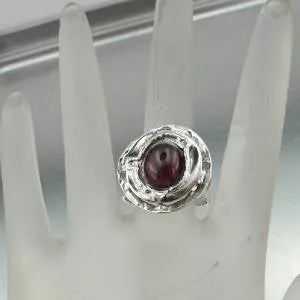 Hadar Designers Handmade Sterling 925 Silver Garnet Ring size 8.5, 9 (H) SALE
