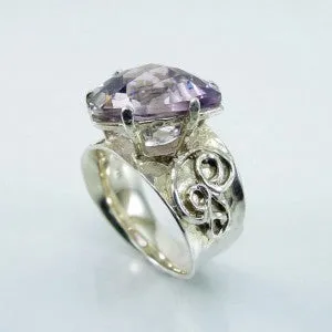 Hadar Designers Handmade Sterling Silver Amethyst Ring size 7,8,9,10 (I r426s