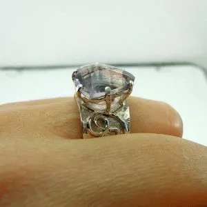 Hadar Designers Handmade Sterling Silver Amethyst Ring size 7,8,9,10 (I r426s